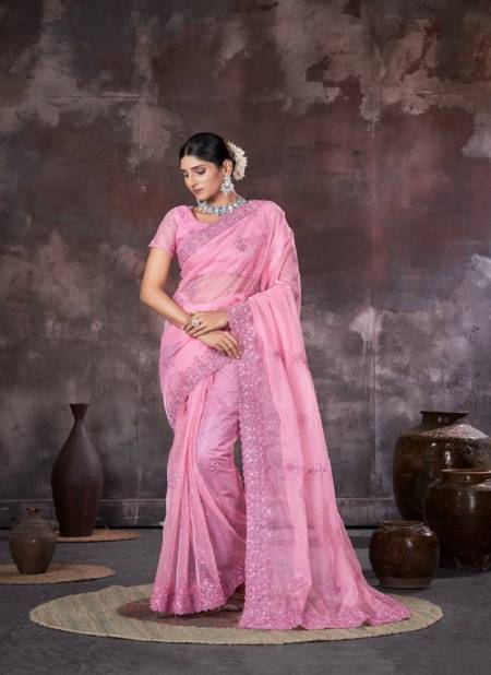 Pink Colour Jayshree 2265 A To D Organza Net Designer Wholesale Saree In India 2265-D